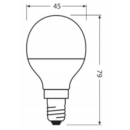 LED Taaskasutatud plastist pirn P45 E14/4,9W/230V 4000K - Ledvance