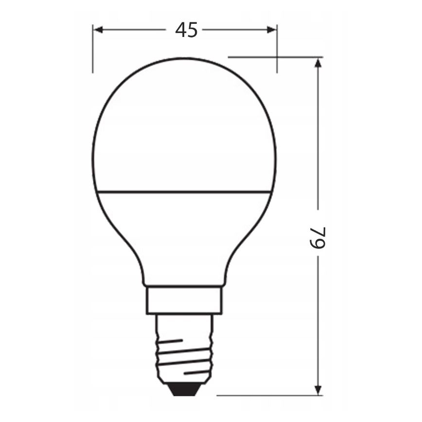 LED Taaskasutatud plastist pirn P45 E14/4,9W/230V 4000K - Ledvance