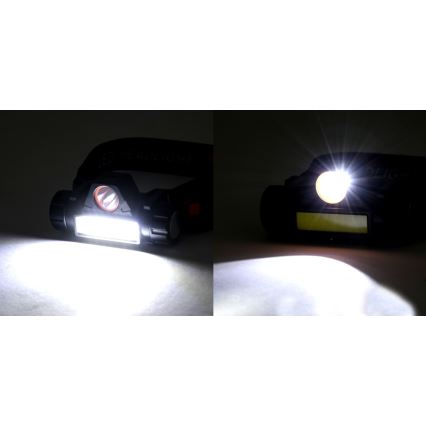 LED Taaslaetav pealamp LED/1200mAh must/punane