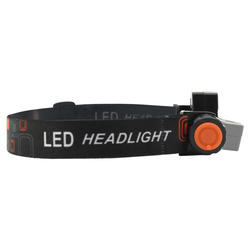 LED Taaslaetav pealamp LED/1200mAh must/punane