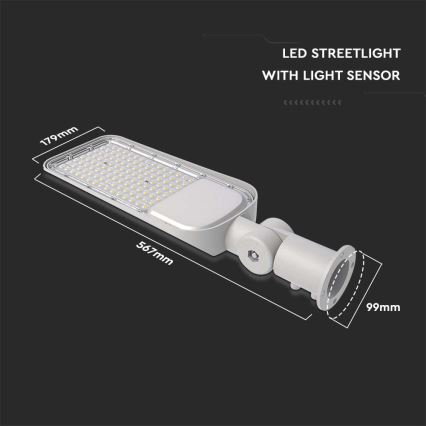 LED Tänavalamp hämardusanduriga SAMSUNG CHIP LED/100W/230V 6500K IP65 hall