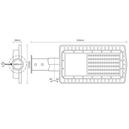 LED Tänavalamp LED/100W/230V 5000K IP65