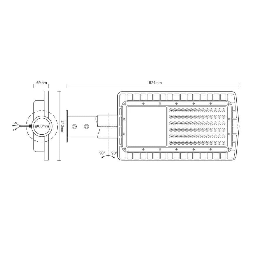 LED Tänavalamp LED/100W/230V 5000K IP65