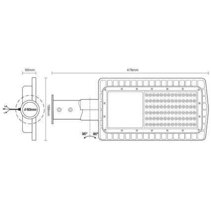 LED Tänavalamp LED/30W/230V 2700K IP65