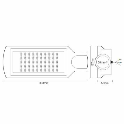 LED Tänavalamp LED/50W/170-400V 4000K IP65