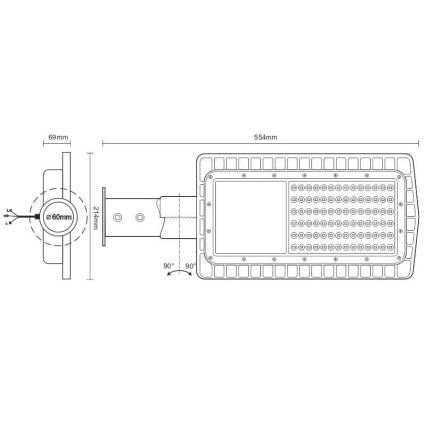 LED Tänavalamp LED/60W/230V 5000K IP65