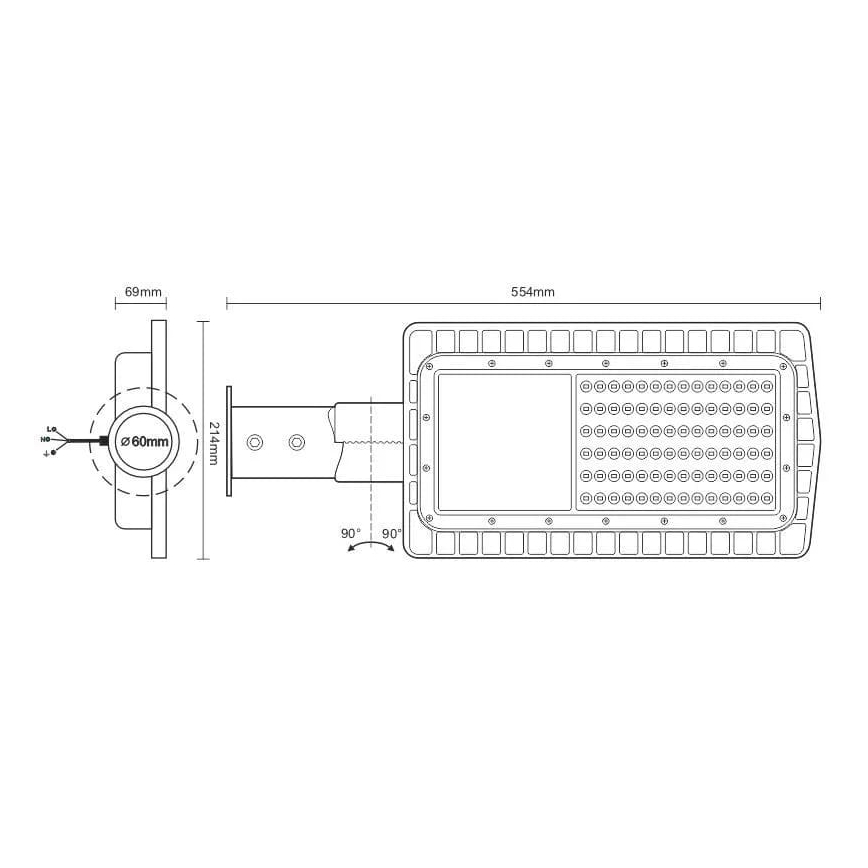 LED Tänavalamp LED/60W/230V 5000K IP65