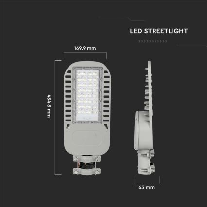 LED Tänavalamp SAMSUNG CHIP LED/50W/230V 6500K hall