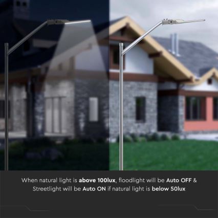 LED tänavalatern hämarikuanduriga SAMSUNG CHIP LED/100W/230V 6500K IP65 hall