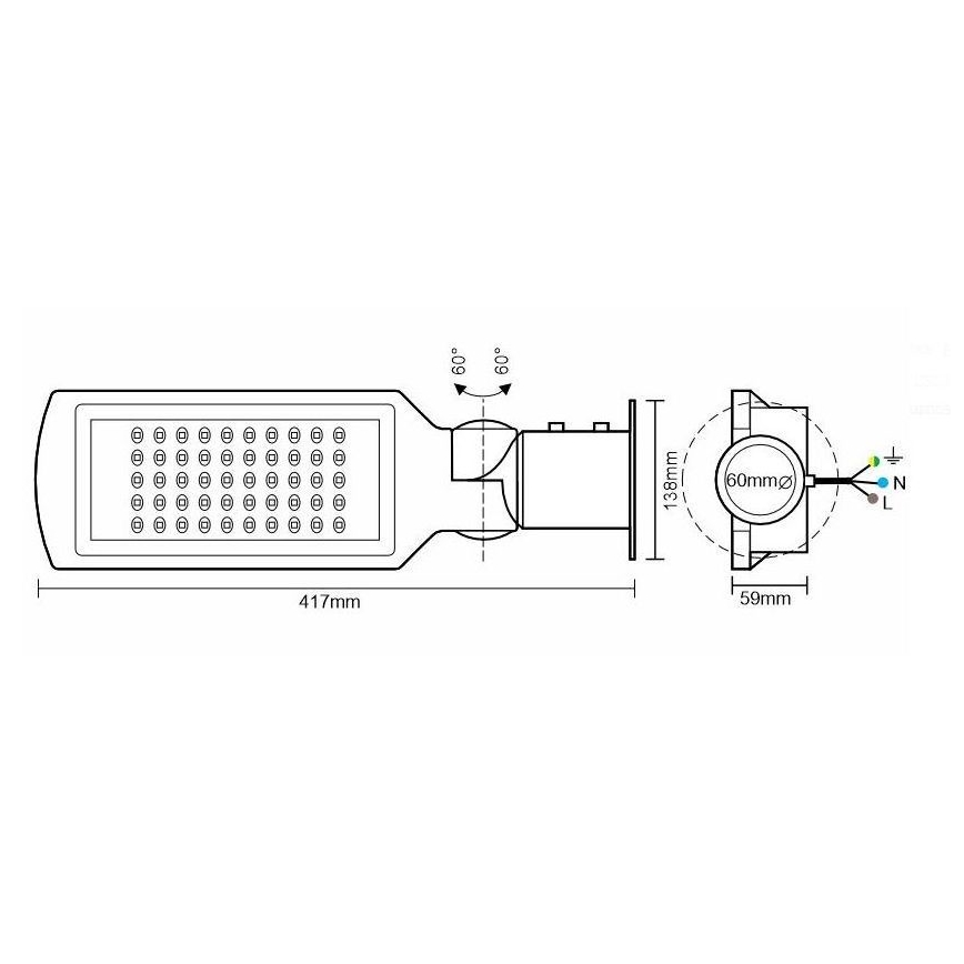 LED Tänavavalgusti LED/50W/170-400V IP65