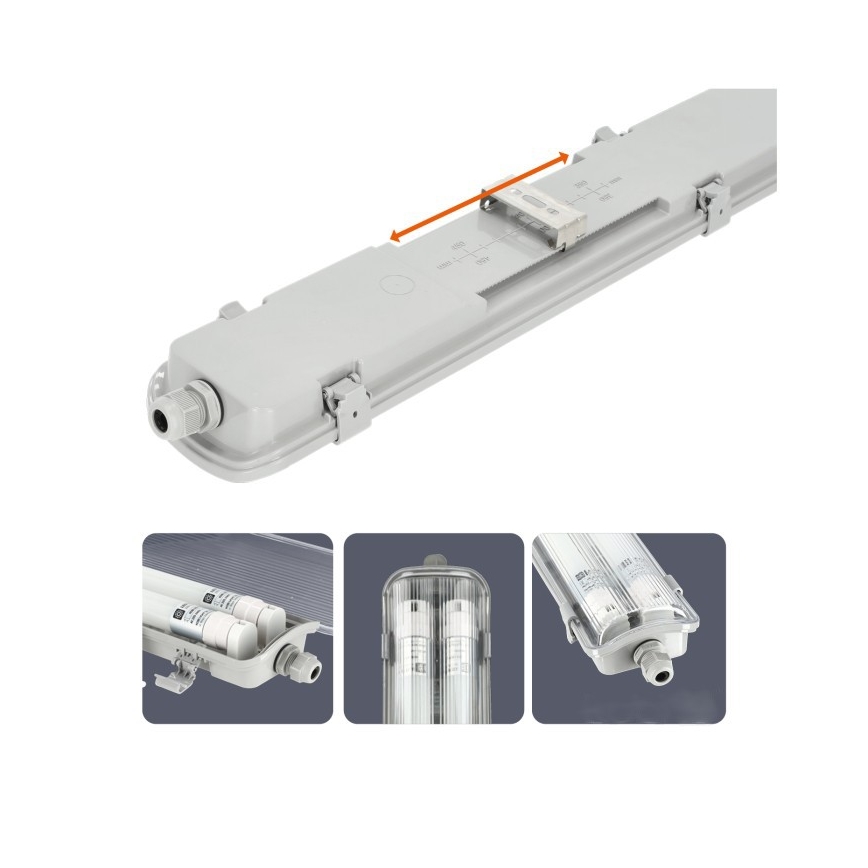 LED tehniline fluorestsentlambivalgusti T8 2xG13/18W/230V 4000K IP65 127 cm