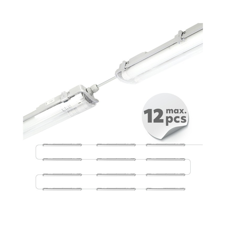 LED tehniline T8 valgusti 2xG13/18W/230V 5000K IP65 127 cm