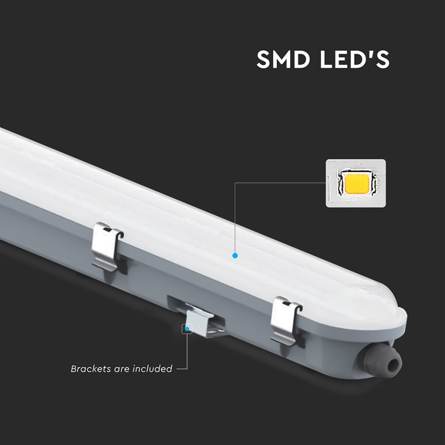 LED-tehniline toruvalgusti hädaabimooduliga LED/36W/230V 6500K IP65 2200 mAh 120 cm