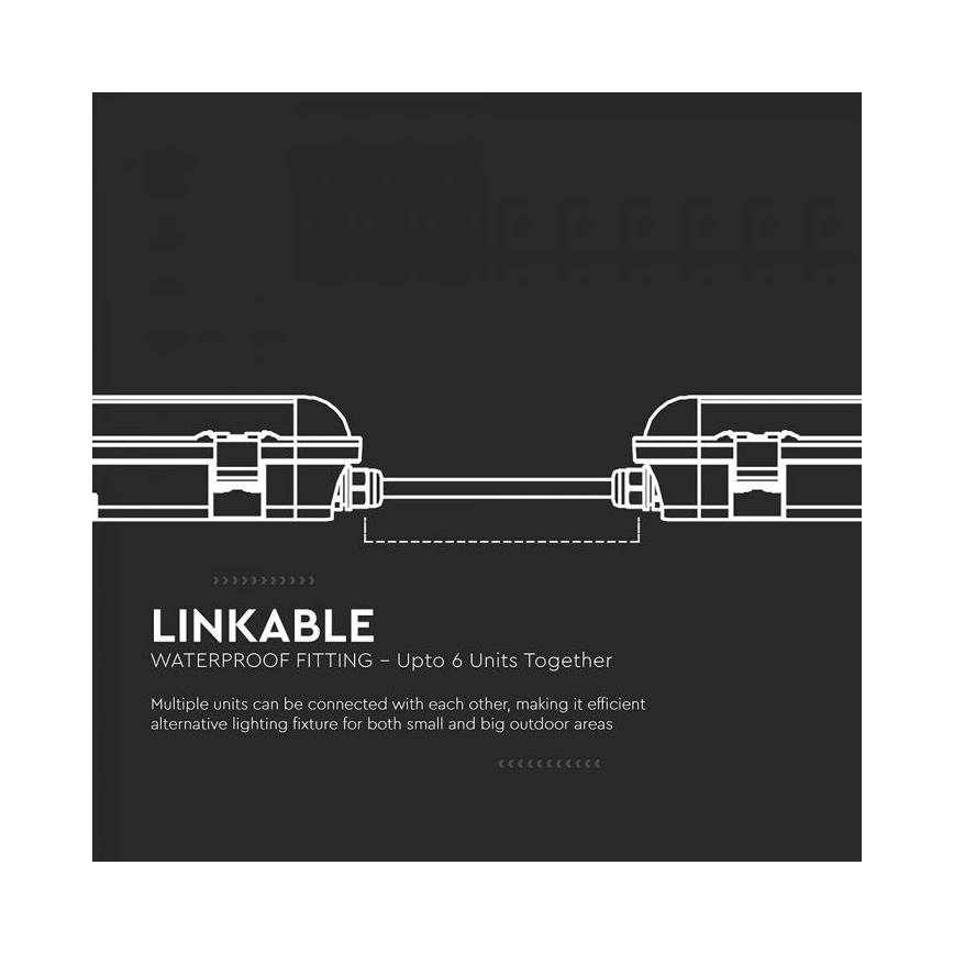 LED-tehniline torukujuline valgusti hädaabimooduliga LED/48W/230V 6500K IP65 2200 mAh 150 cm