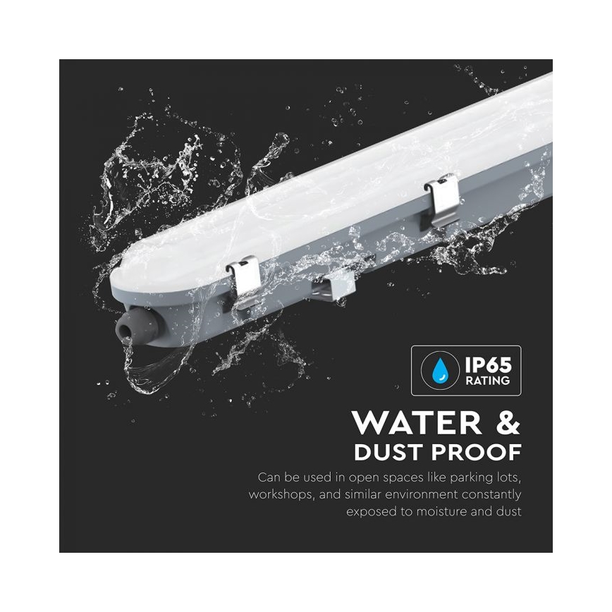 LED-tehniline torukujuline valgusti hädaabimooduliga LED/48W/230V 6500K IP65 2200 mAh 150 cm