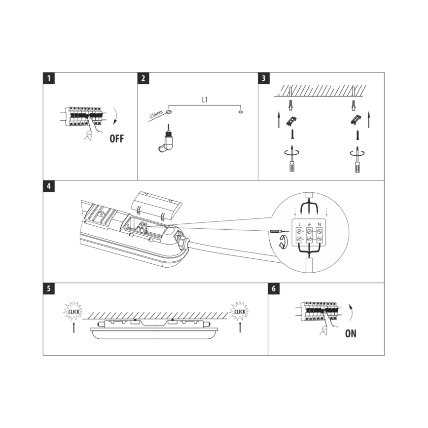 LED tehniline toruvalgusti LED/48W/230V 4200K 150 cm IP65