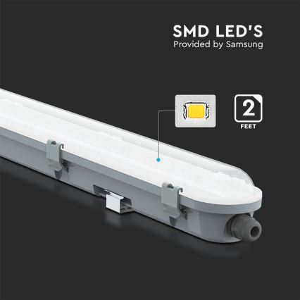 LED Tehniline toruvalgusti SAMSUNG kiip LED/18W/230V 6500K IP65 60 cm