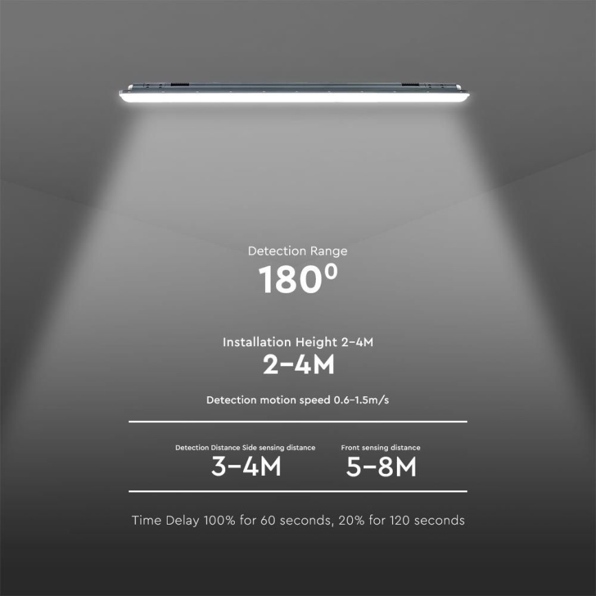 LED Tööstuslik luminofoorvalgusti anduriga  X-SERIES LED/36W/230V 6500K 120 cm IP65