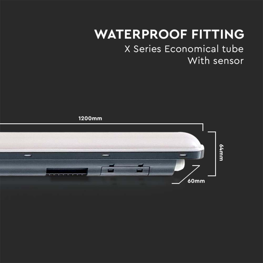 LED Tööstuslik luminofoorvalgusti anduriga  X-SERIES LED/36W/230V 6500K 120 cm IP65