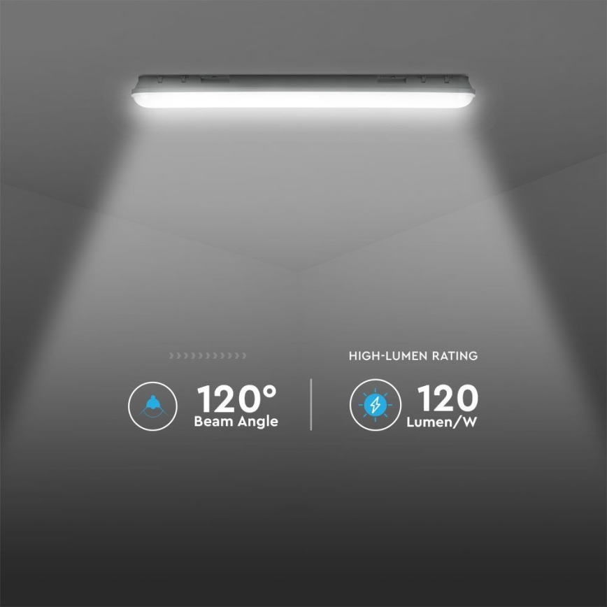 LED Tööstuslik luminofoorvalgusti avariimooduliga EMERGENCY LED/36W/230V 4000K 120cm IP65