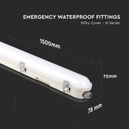 LED Tööstuslik luminofoorvalgusti avariimooduliga EMERGENCY LED/48W/230V 4000K 150cm IP65