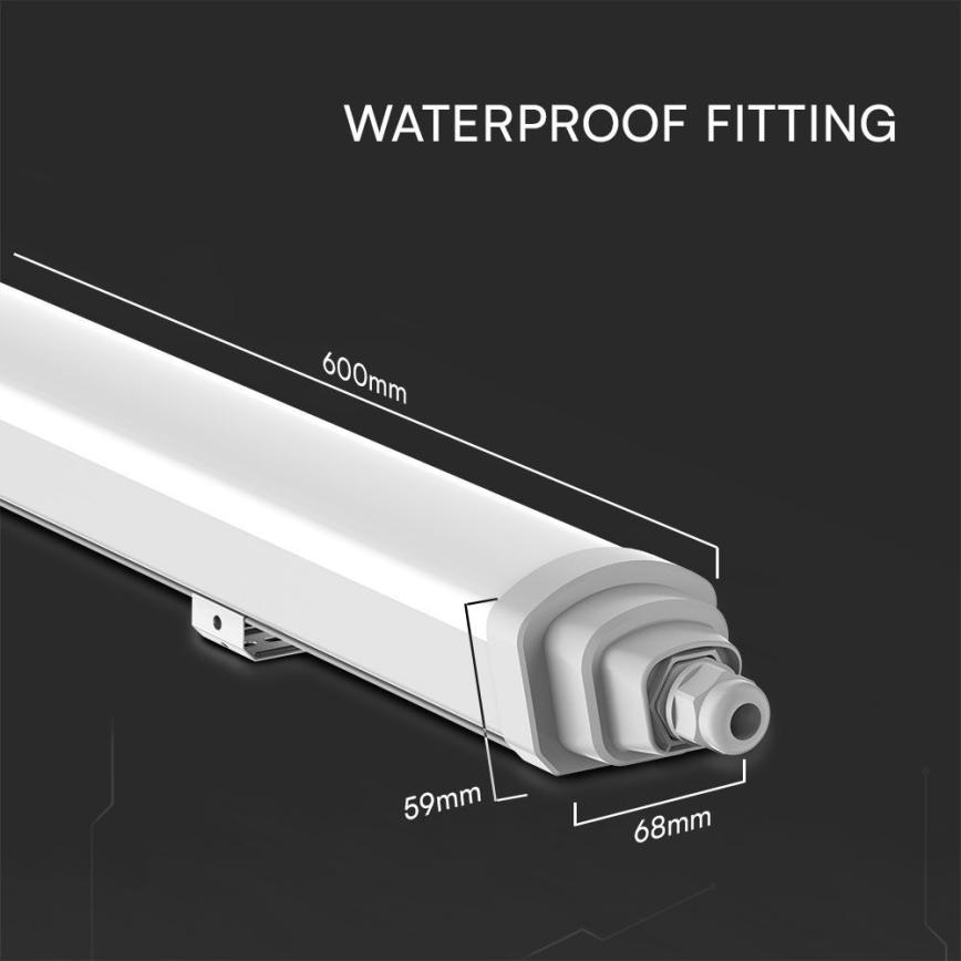 LED Tööstuslik luminofoorvalgusti SAMSUNG CHIP LED/18W/230V 6500K IP65 60 cm