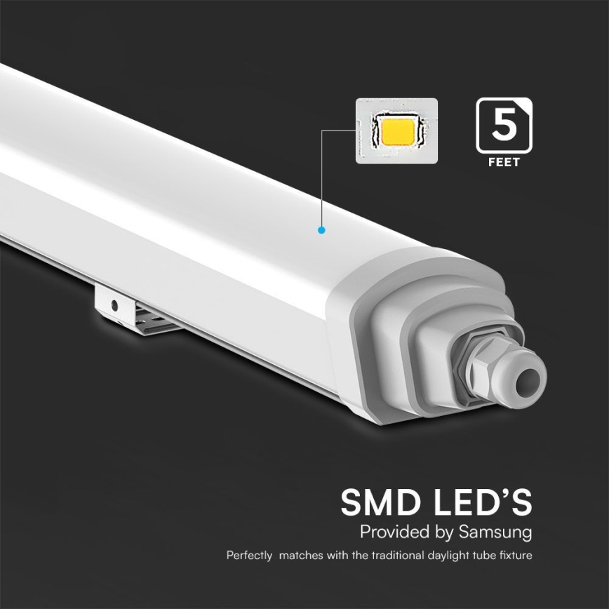 LED Tööstuslik luminofoorvalgusti SAMSUNG CHIP LED/48W/230V 6500K IP65 150 cm