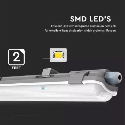 LED Tööstuslik luminofoorvalgusti T8 1xG13/18W/230V 4000K 120cm IP65