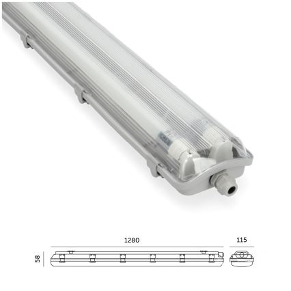 LED Tööstuslik luminofoorvalgusti T8 2xG13/18W/230V 4000K IP65