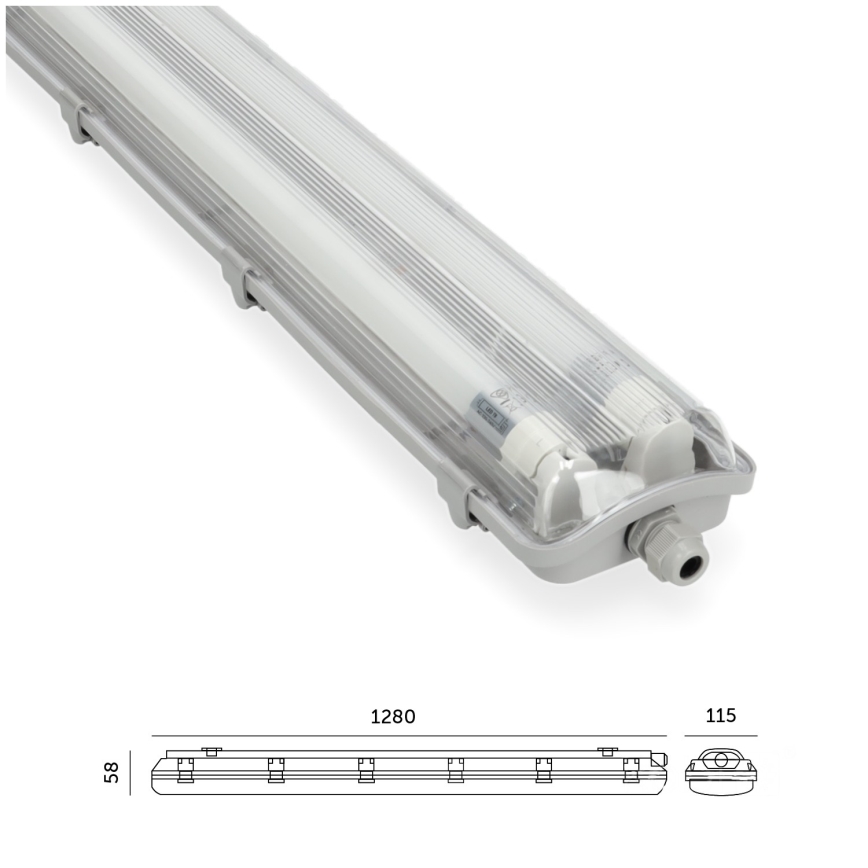 LED Tööstuslik luminofoorvalgusti T8 2xG13/18W/230V 4000K IP65