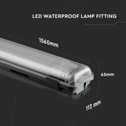 LED Tööstuslik luminofoorvalgusti T8 2xG13/22W/230V IP65 6400K 156 cm