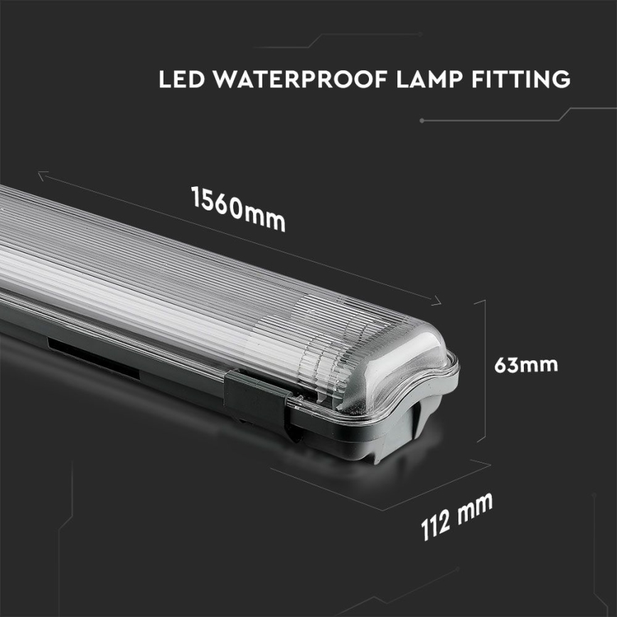 LED Tööstuslik luminofoorvalgusti T8 2xG13/22W/230V IP65 6400K 156 cm