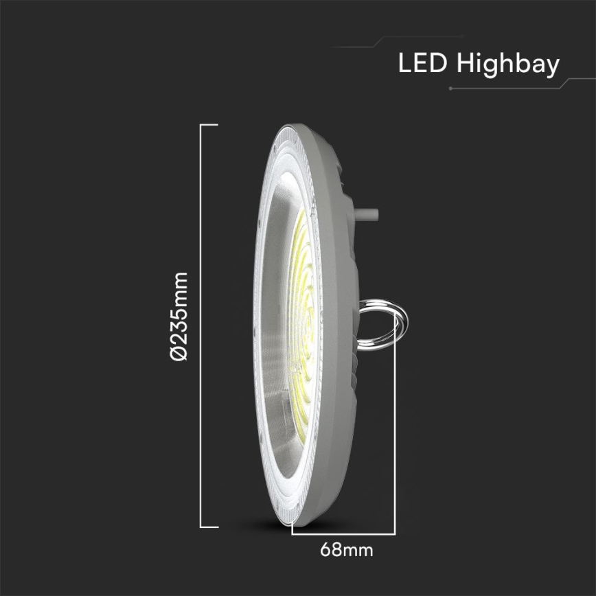 LED Tööstuslik valgusti High Bay LED/100W/230V 3000/4000/6500K IP65 ø 23,5 cm