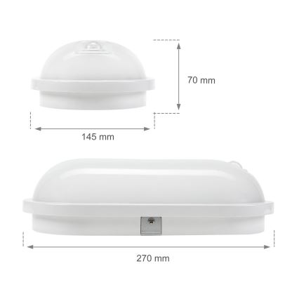 LED Tööstuslik valgusti PIR anduriga LED/20W/230V IP54