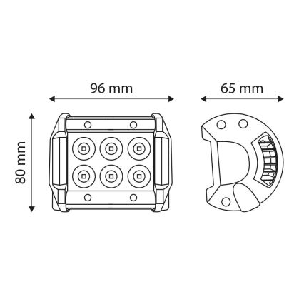 LED Töövalgusti EPISTAR 6xLED/18W/10-30V IP67 6,000K