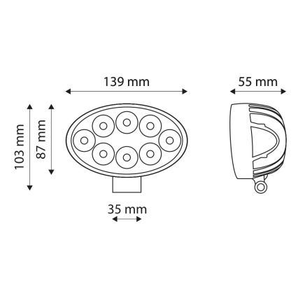 LED Töövalgusti EPISTAR 8xLED/24W/10-30V IP67 6,000K