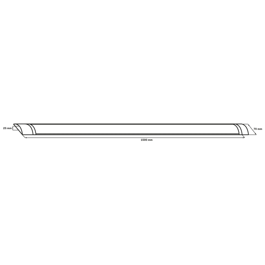 LED toruvalgusti LED/50W/230V 4000K 150 cm must