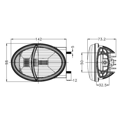 LED Traktori esituli LED/102W/10-30V IP69 5700K ristkülik