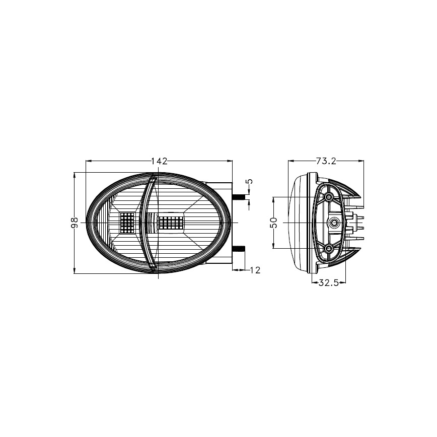 LED Traktori esituli LED/102W/10-30V IP69 5700K ristkülik