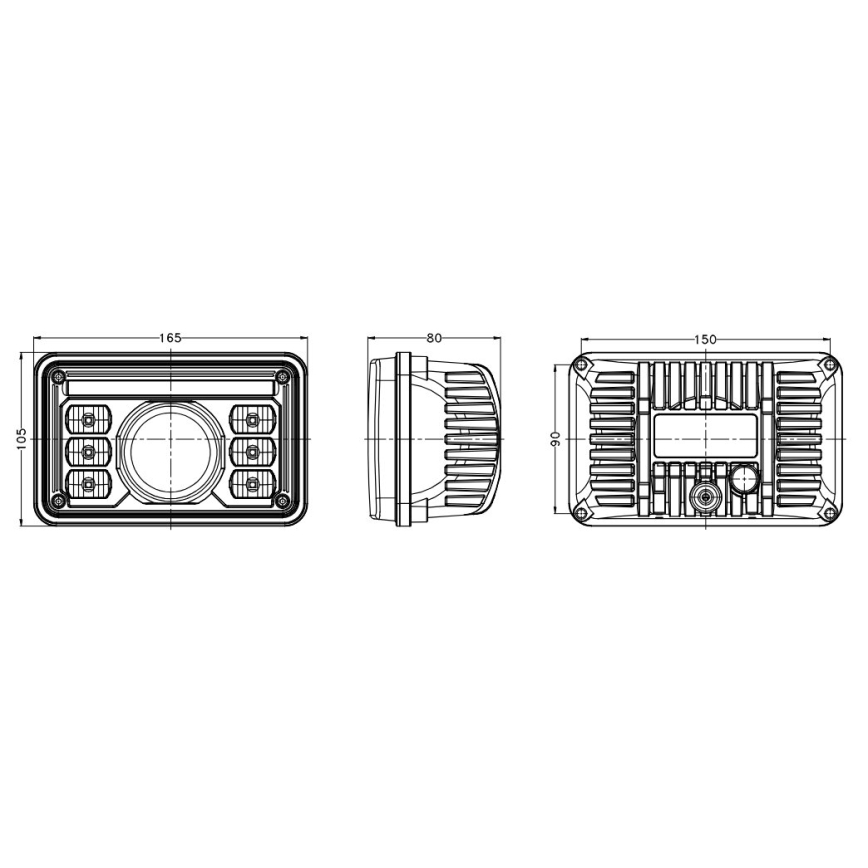 LED Traktori esituli LED/69W/10-30V IP69 5700K ristkülik