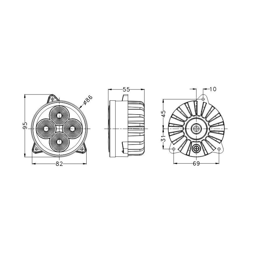 LED Traktori kohtvalgusti BLACK LED/20W/10-30V IP69 5700K ümmargune