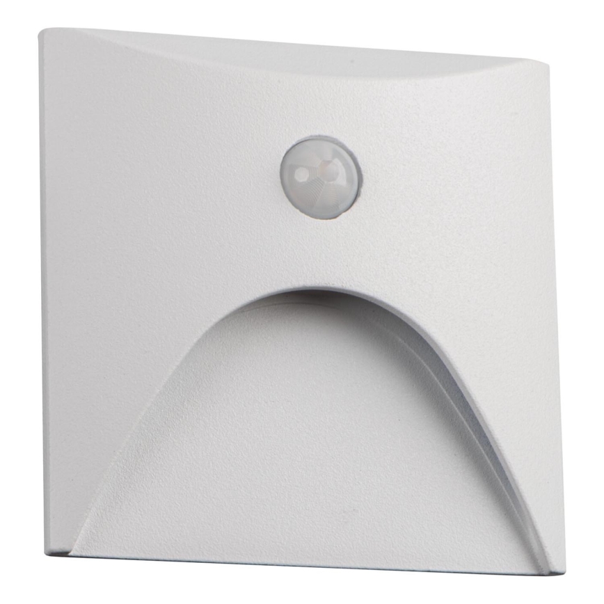 LED trepi valgusti liikumis- ja hämarusanduriga EXIN LED/2,5W/230V 3000K IP65 valge ruudukujuline