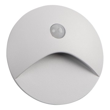 LED-trepi valgusti liikumis- ja hämarusanduriga EXIN LED/2,5W/230V 3000K IP65, valge, ümmargune