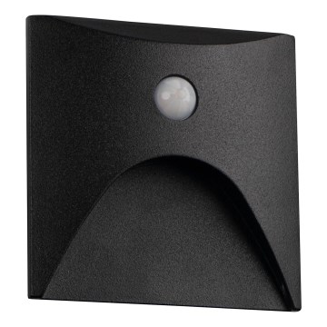 LED-trepi valgusti liikumis- ja hämarusanduriga EXIN LED/2,5W/230V 4000K IP65 must ruudukujuline