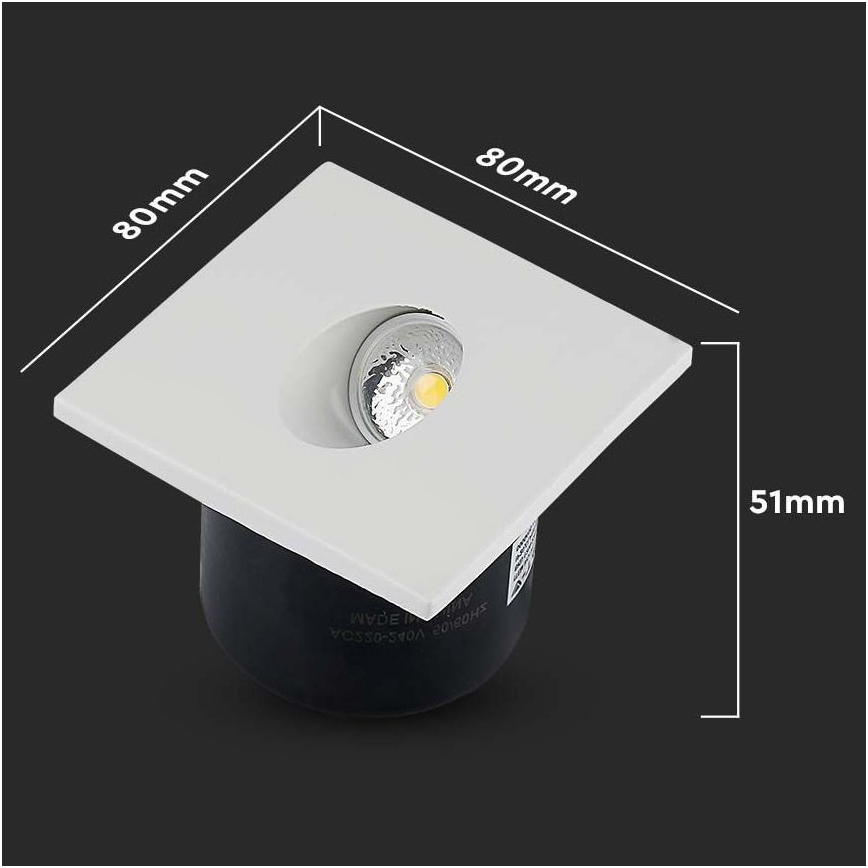 LED Trepikoja valgusti LED/3W/230V 3000K valge