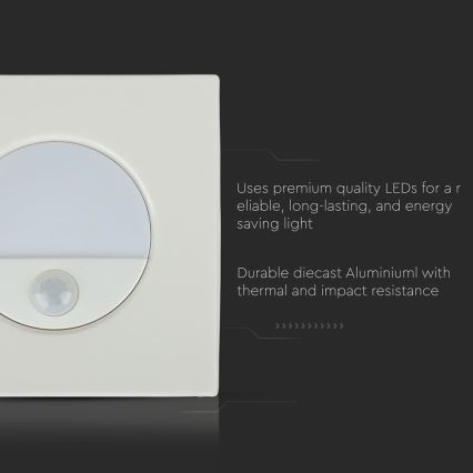 LED Trepivalgusti koos liikumisanduriga LED/3W/230V 4000K valge