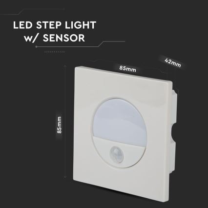 LED Trepivalgusti koos liikumisanduriga LED/3W/230V 4000K valge