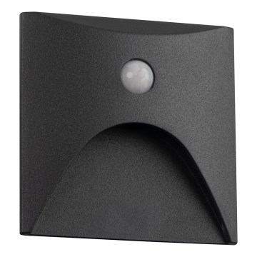 LED trepivalgusti liikumis- ja hämarusanduriga EXIN LED/2,5W/230V 4000K IP65 antratsiitne ruudukujuline