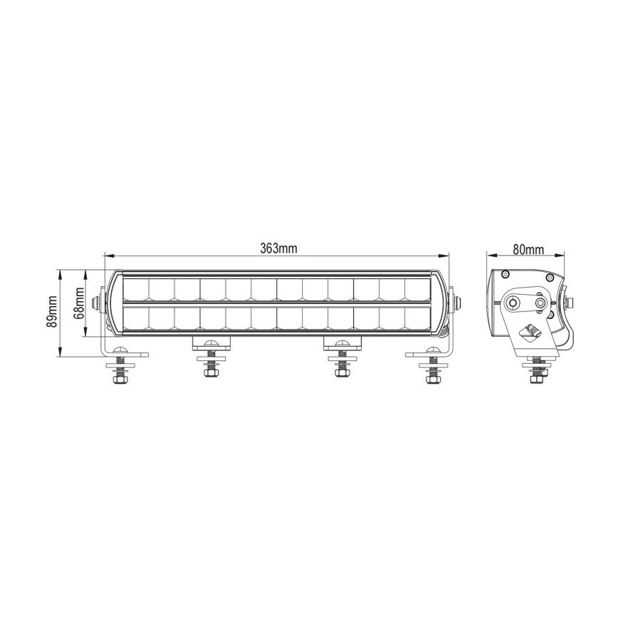 LED Tuli koos hoidikuga auto jaoks BLACK OFF ROAD LED/120W/9-36V IP69 6000K
