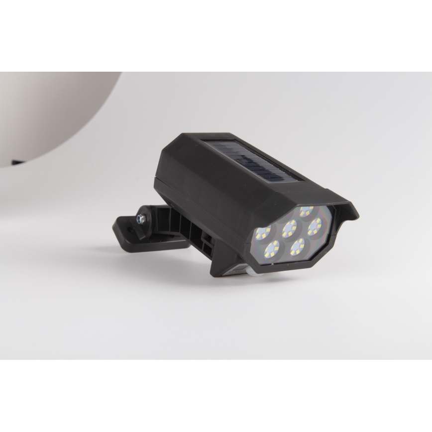 LED turvakaamera makett anduriga ja päikesepaneeliga LED/5W/5,5V 800 mAh IP65 + kaugjuhtimispuldiga